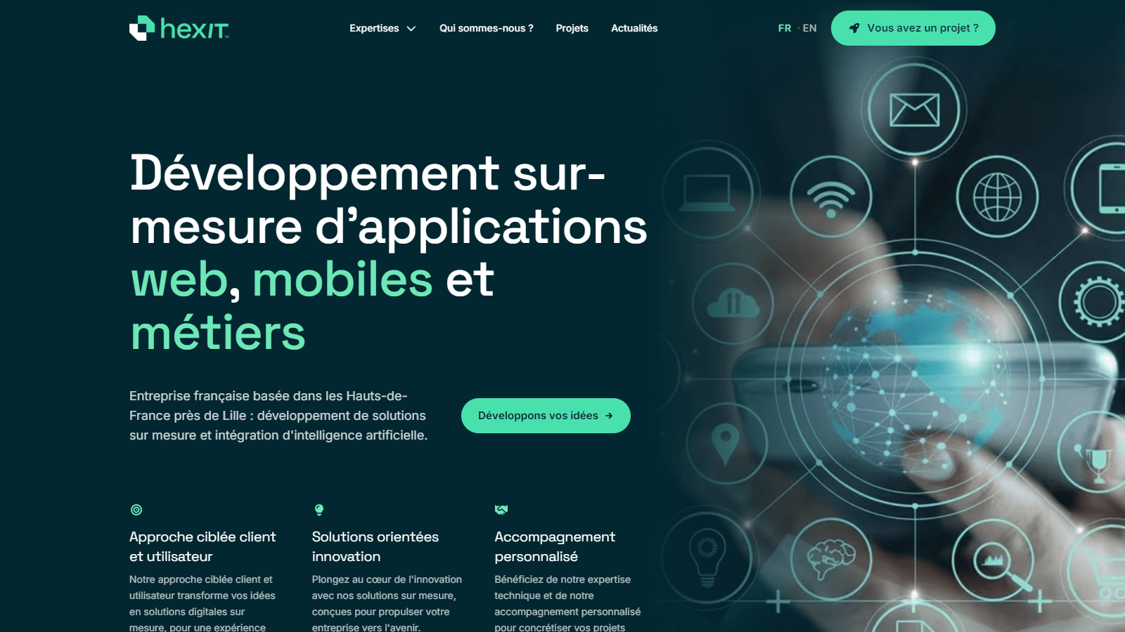 Le site d'Hexit est en ligne : développement sur mesure, IA et intégration ERP